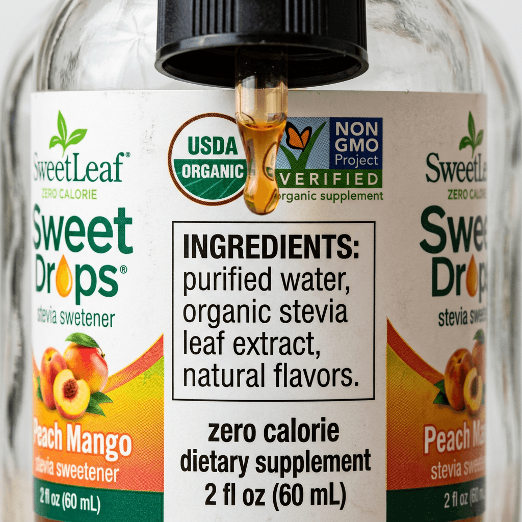 SweetLeaf Sweet Drops Peach Mango Review: My Kids' Verdict on This One — detail