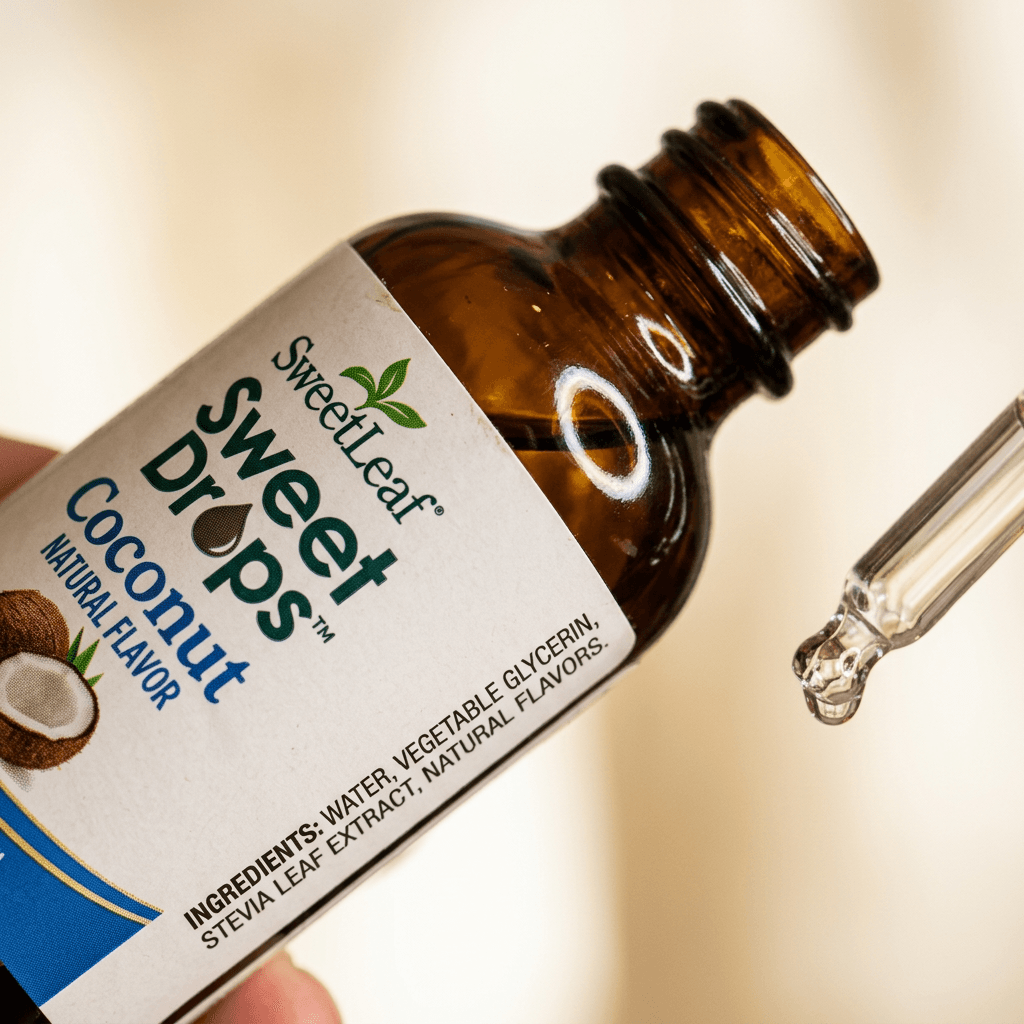 Coconut Lime Sparkling Water Made with Coconut Stevia Drops — detail