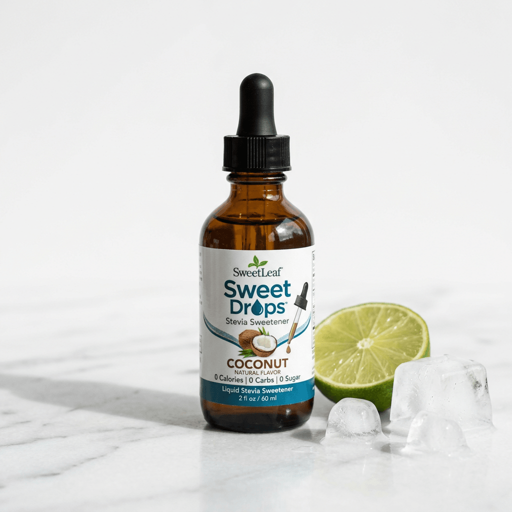Coconut Lime Sparkling Water Made with Coconut Stevia Drops — hero