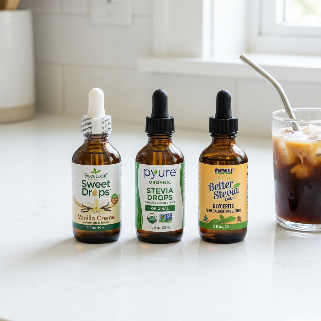 How to Sweeten Cold Brew Coffee with Liquid Stevia Drops — comparison