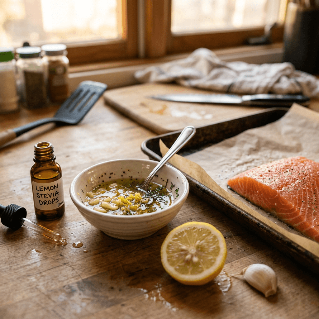Lemon Stevia Glazed Salmon: A Savory Use for Your Dropper Bottle — lifestyle