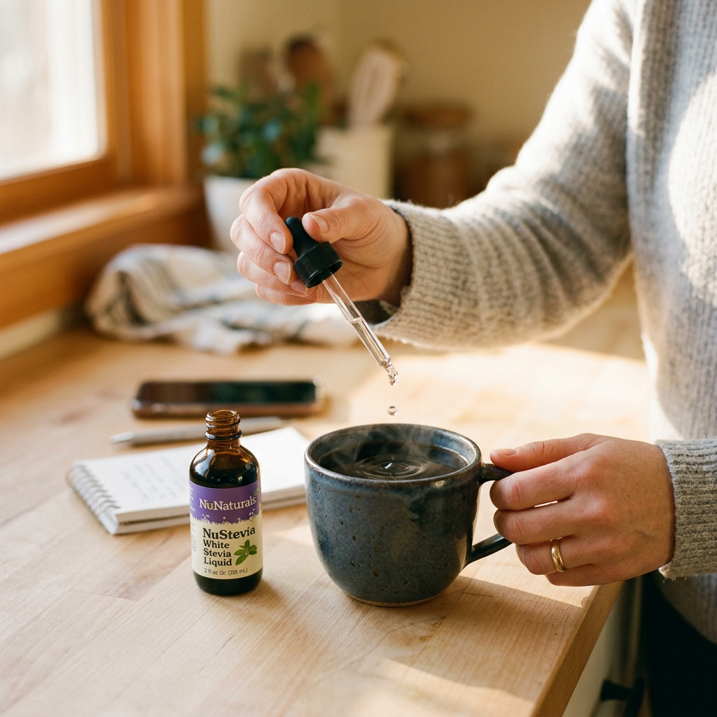 NuNaturals NuStevia Liquid: The Plain Dropper Bottle That Converted My Husband — lifestyle