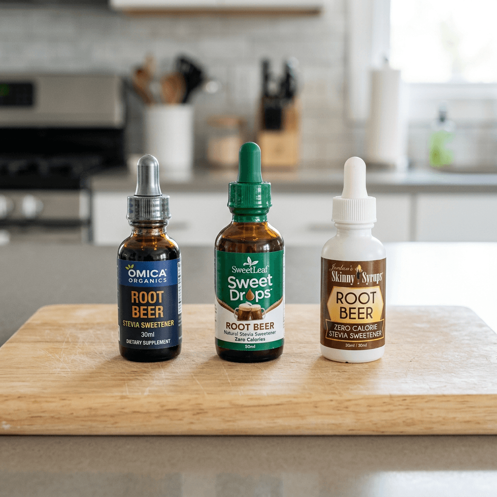 Root Beer Float Mocktail Using Root Beer Stevia Drops — comparison