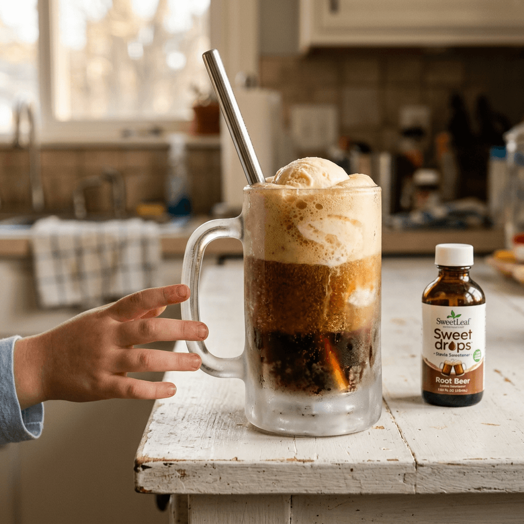 Root Beer Float Mocktail Using Root Beer Stevia Drops — lifestyle