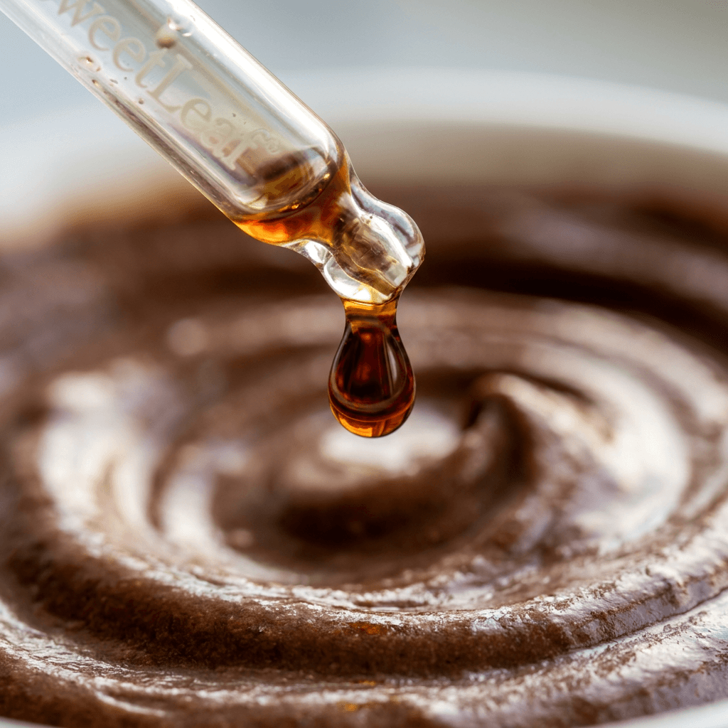 Sugar-Free Chocolate Mousse Made with Chocolate Stevia Drops — detail
