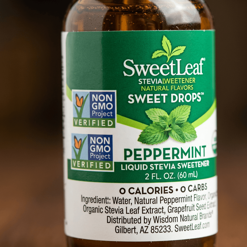 Sugar-Free Peppermint Hot Cocoa with Peppermint Stevia Drops — detail