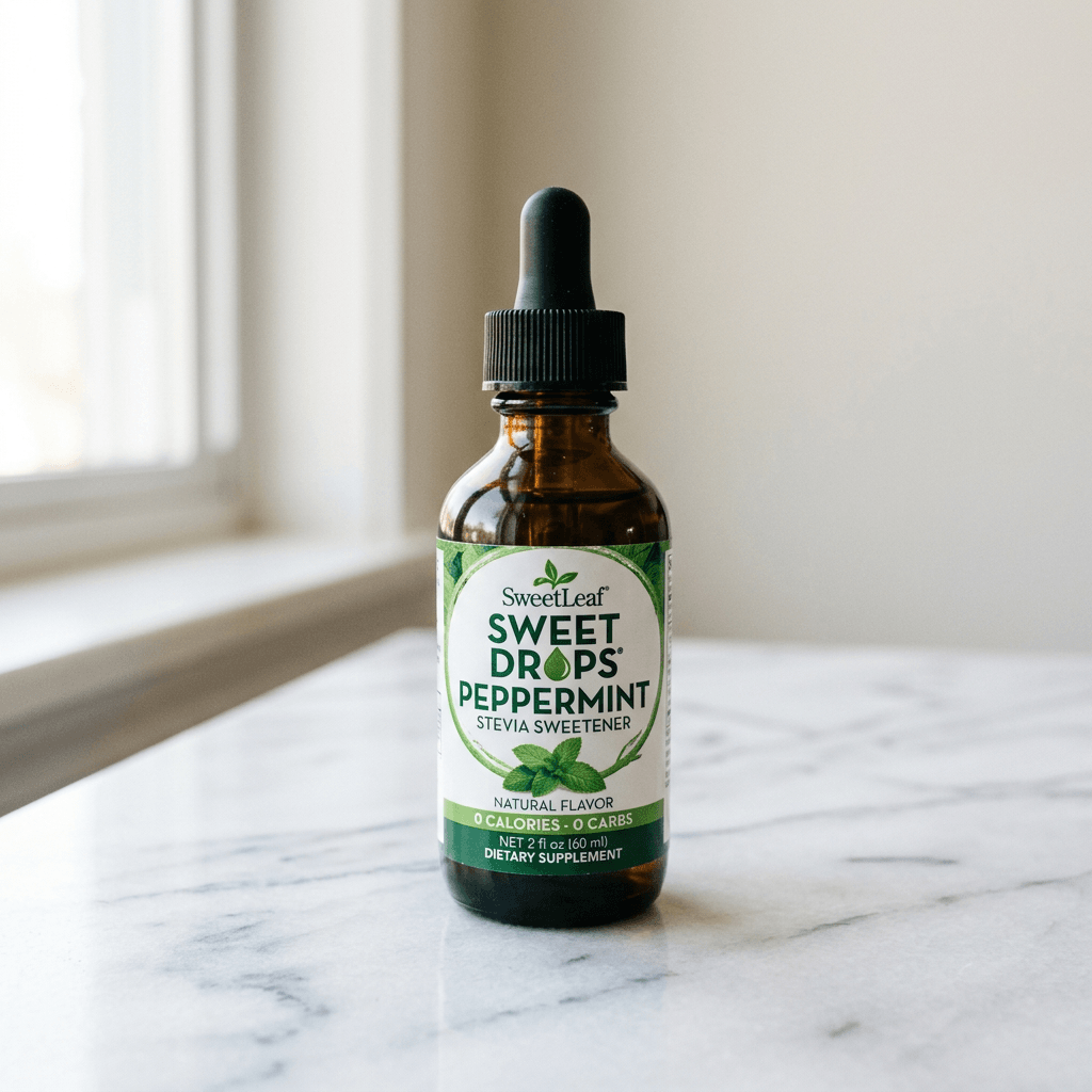 Sugar-Free Peppermint Hot Cocoa with Peppermint Stevia Drops — hero