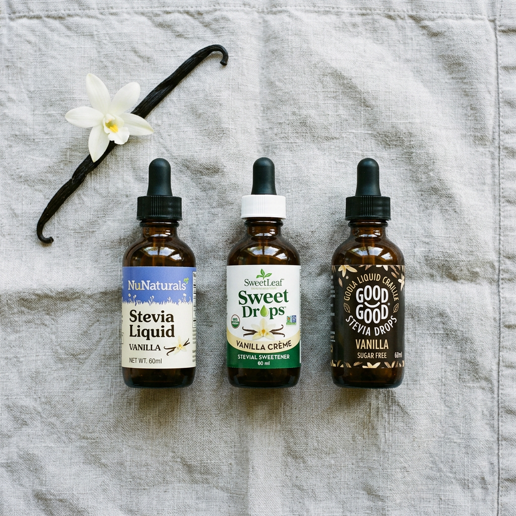 Vanilla Liquid Stevia Drops: Four Brands Tested in My Morning Latte — comparison