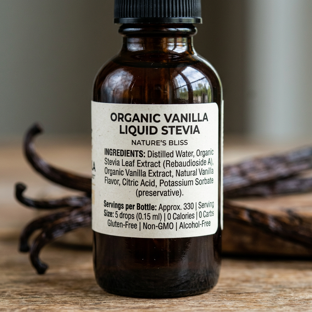 Vanilla Liquid Stevia Drops: Four Brands Tested in My Morning Latte — detail