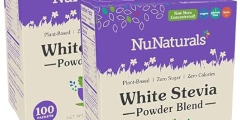 NuNaturals White Stevia Sweetener Packets 100ct Pack of 2 Review