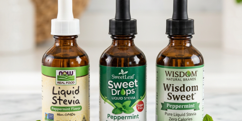 Peppermint Liquid Stevia Drops: Three Brands, One Peppermint Mocha Benchmark